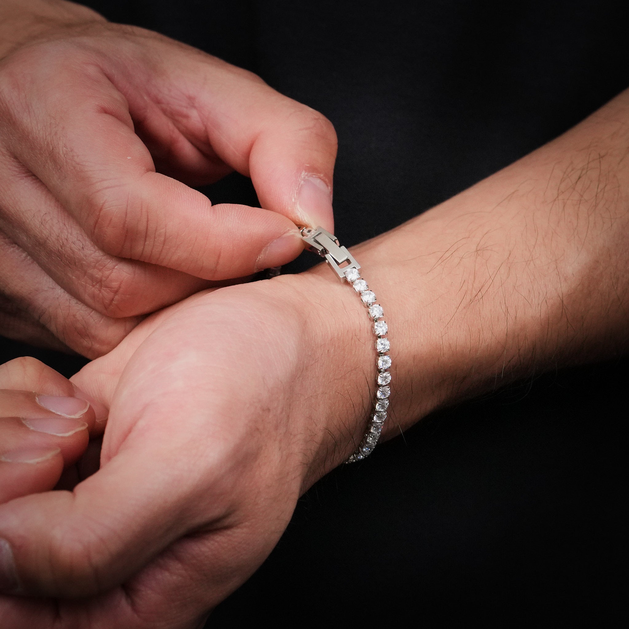 LEIF 5mm tennis bracelet with cubic zirconia in 316L stainless steel - silver