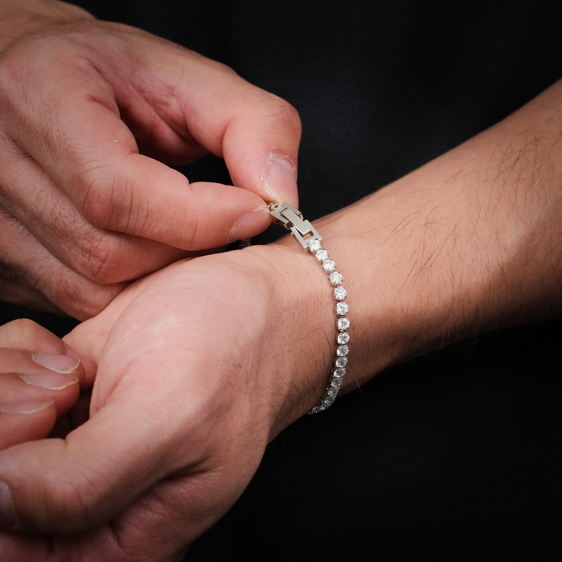 LEIF 5mm tennis bracelet with cubic zirconia in 316L stainless steel - silver