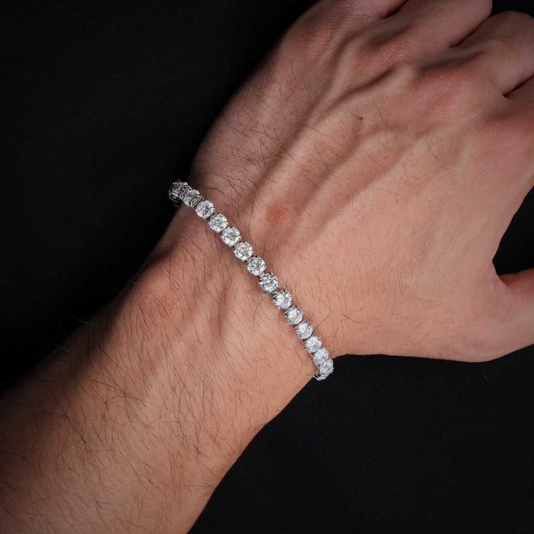 LEIF men's silver bracelet on white background