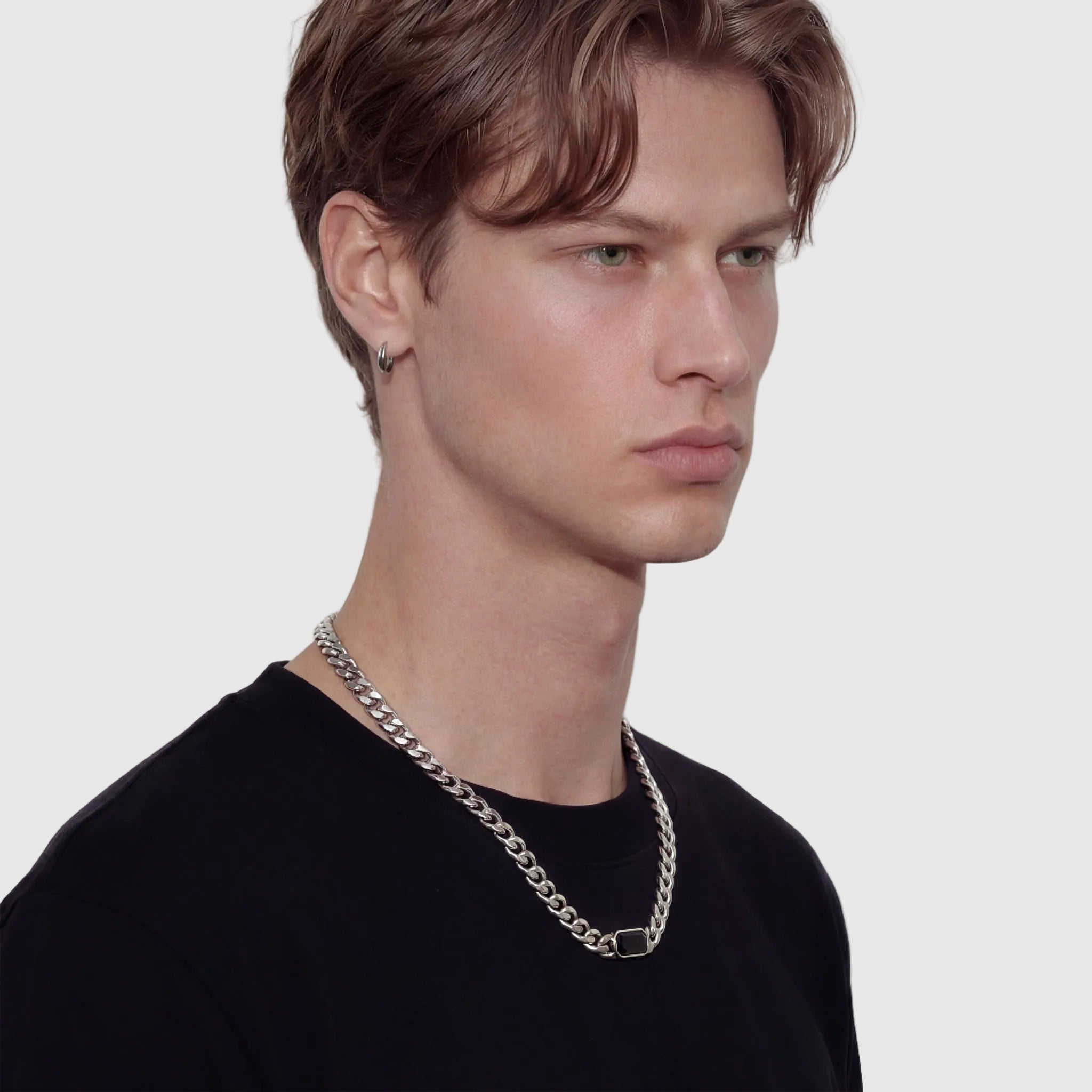 JULIAN necklace styled with men's casual outfit