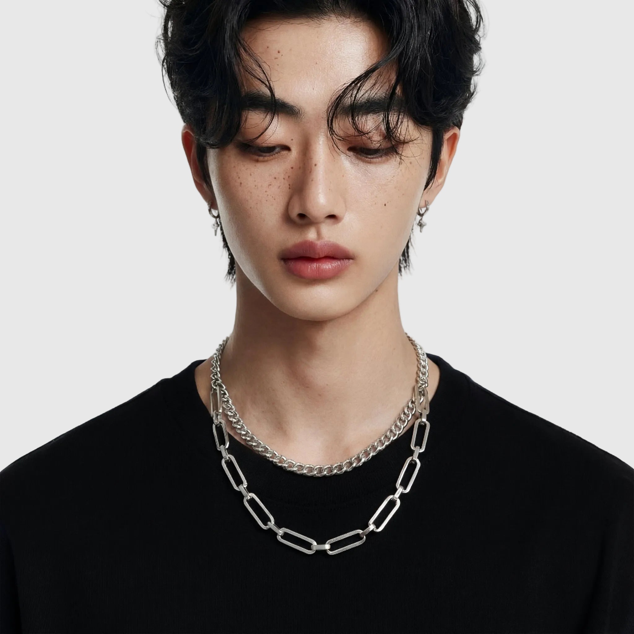 KASTOR necklace styled with men's casual outfit