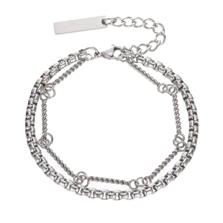 QUENTIN men's silver bracelet on white background