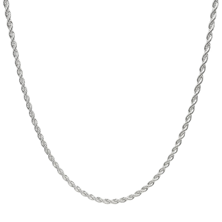 SILAS 3mm rope chain necklace in 316L stainless steel - silver
