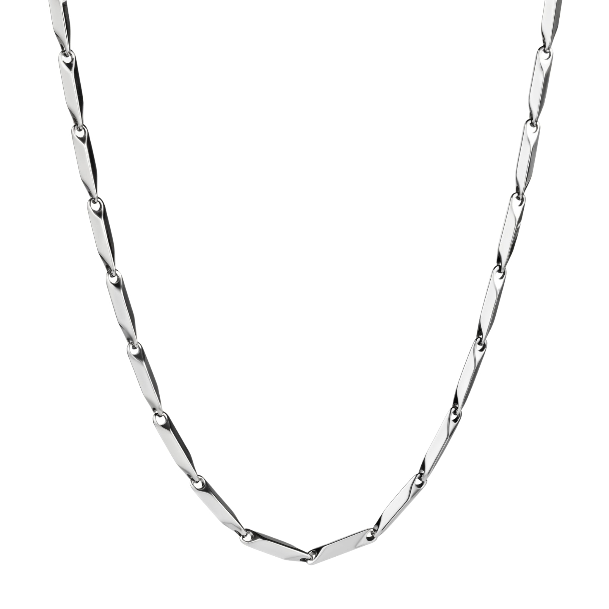 LIOR twisted bar chain necklace in 316L stainless steel - silver