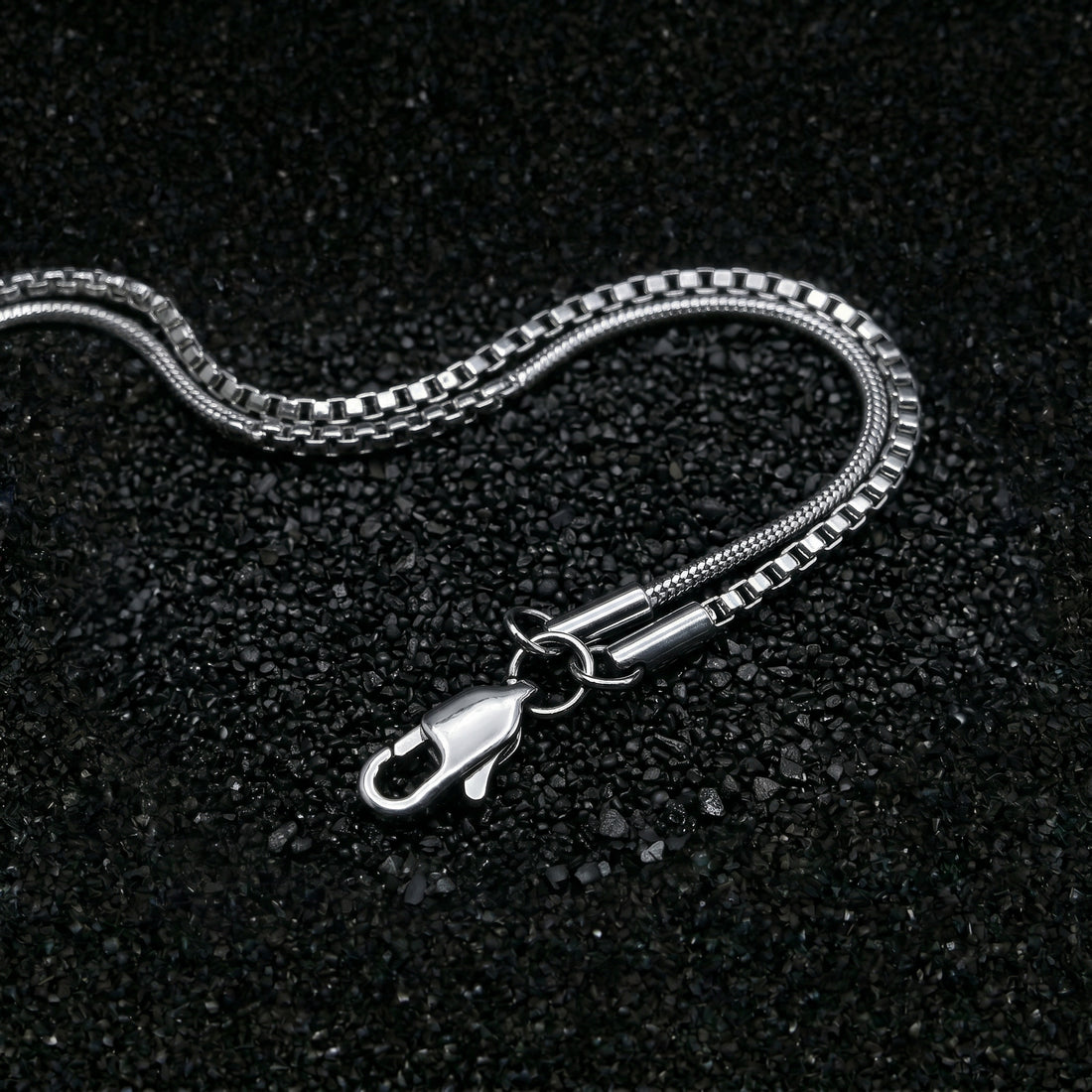 HADRIAN men's silver bracelet on white background