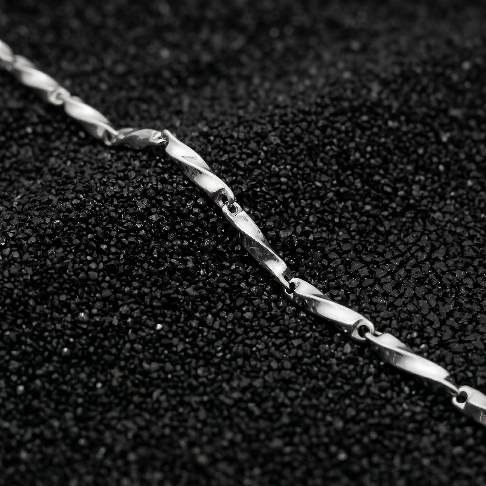 DORIAN men's silver bracelet on white background