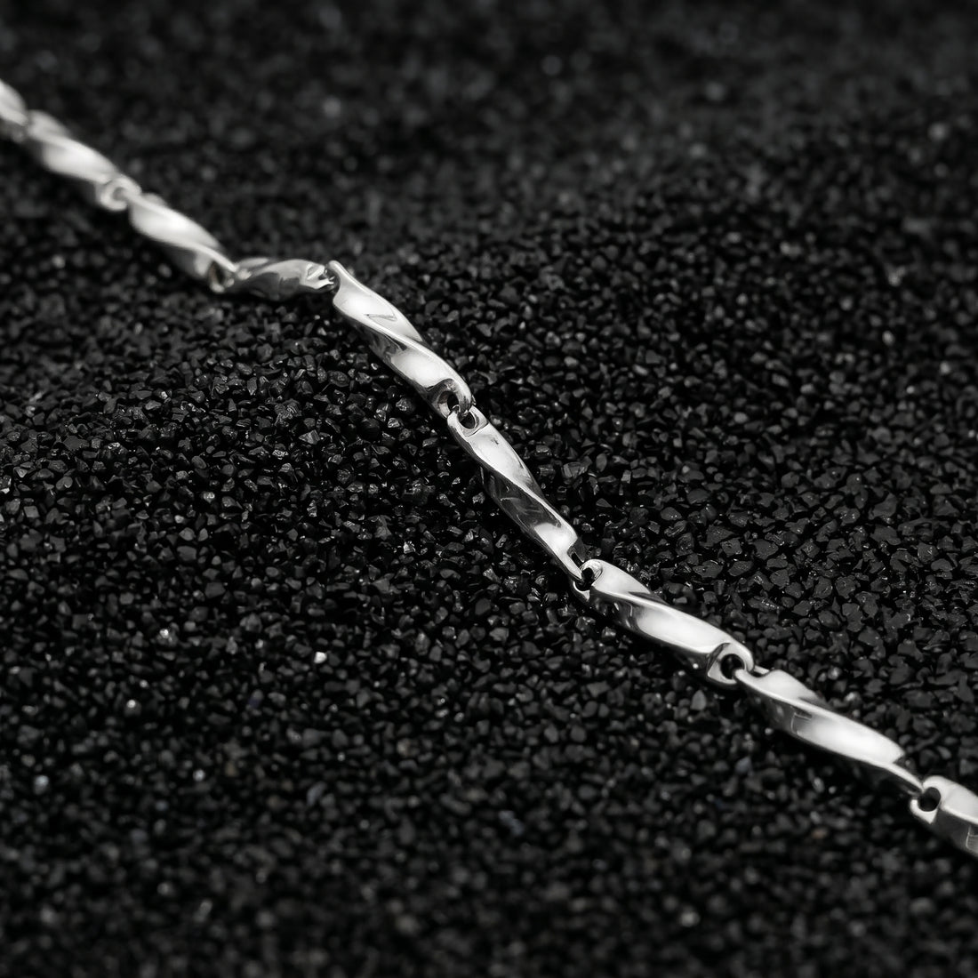 DORIAN men's silver bracelet on white background