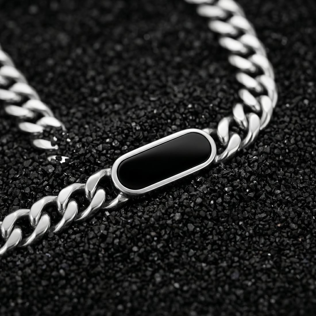 JULIAN men's silver necklace on white background
