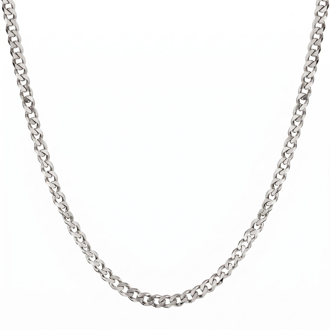 LYRA 5mm cuban chain necklace with box clasp in 316L stainless steel - silver